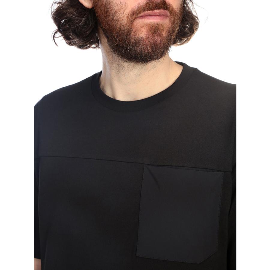 HERNO（ヘルノ） メンズ Tシャツ 半袖 アシンメトリー切替 胸ポケット