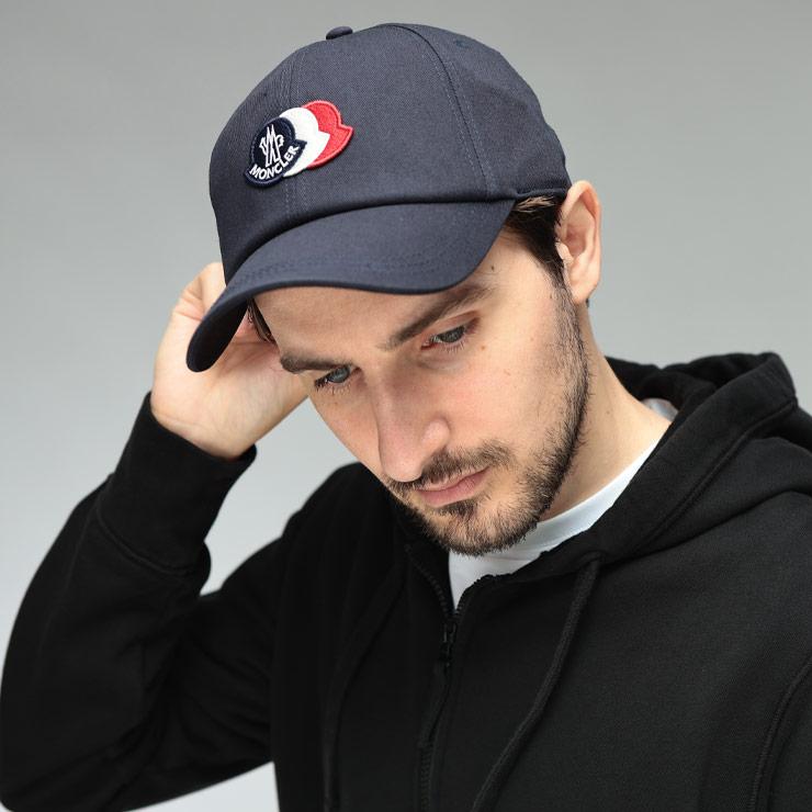 MONCLER（モンクレール） メンズ キャップ コットン 3連ロゴワッペン
