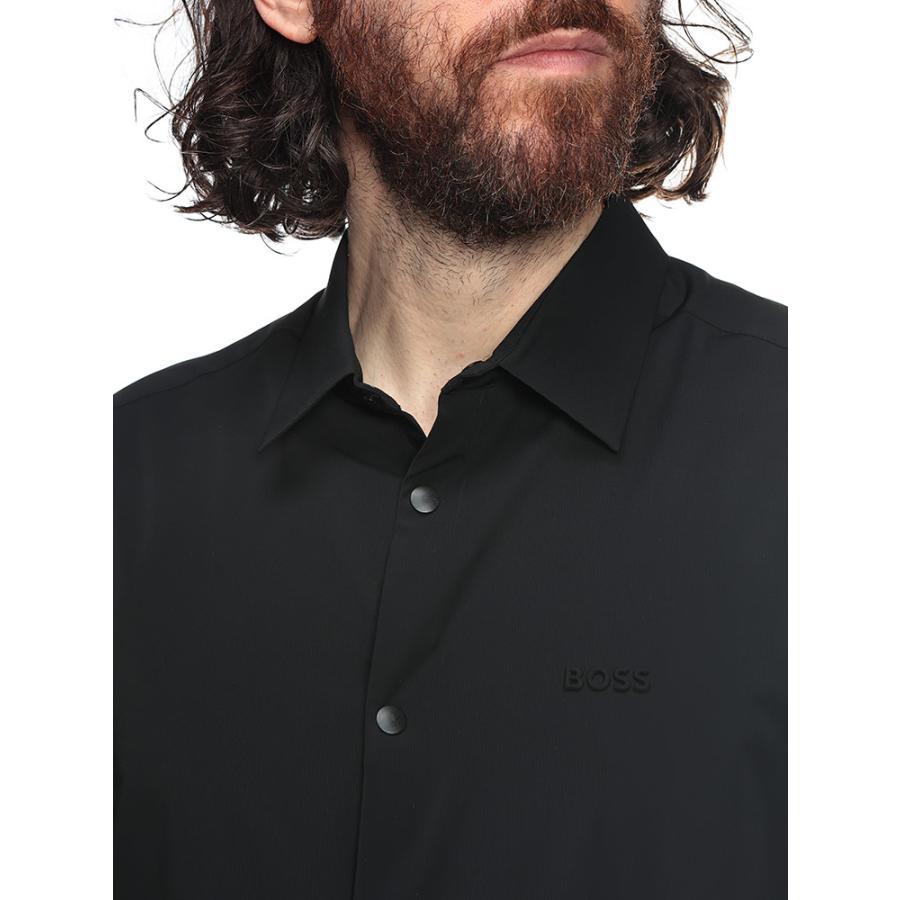 ヒューゴボス メンズ シャツ HUGO BOSS 半袖 ストレッチ エンボスロゴ