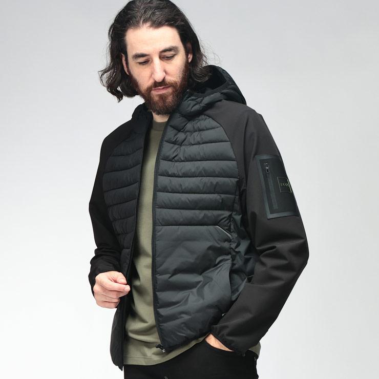 HUGO BOSS ヒューゴ ボス パファー ベスト 中綿 ジャケット ロゴ 黒 HUGO BOSS（ヒューゴ・ボス） メンズ 中綿 ジャケット フロント中綿