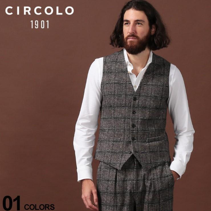 チルコロ1901 Circolo 1901 ジレ コットン ジャージー チェック シングル ベスト ブランド メンズ プリント チョッキ Cicn2438 ゼンオンライン 通販 Yahoo ショッピング