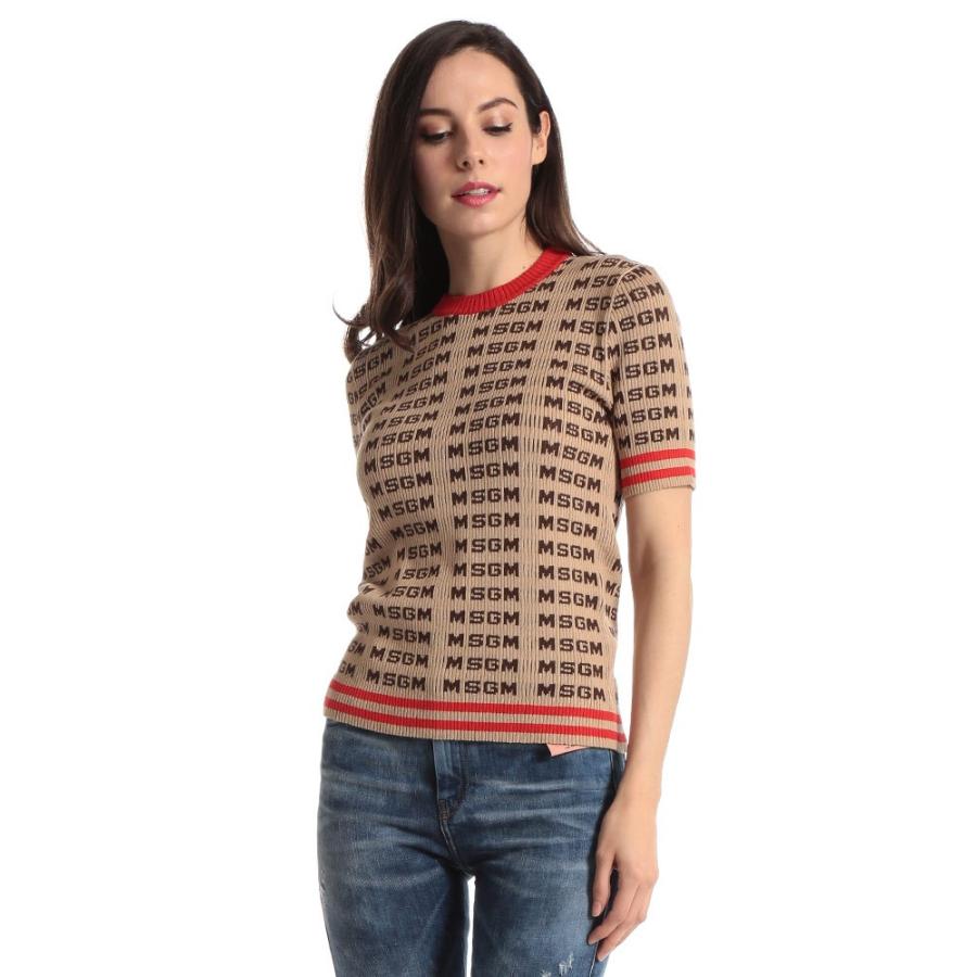 Msgm レディース ニット 半袖 エムエスジーエム ニットソー ロゴ リブ クルーネック ブランド トップス コットンニット 総柄 サマーニット 春 夏 Msl2841mdm113 ゼンオンライン 通販 Yahoo ショッピング