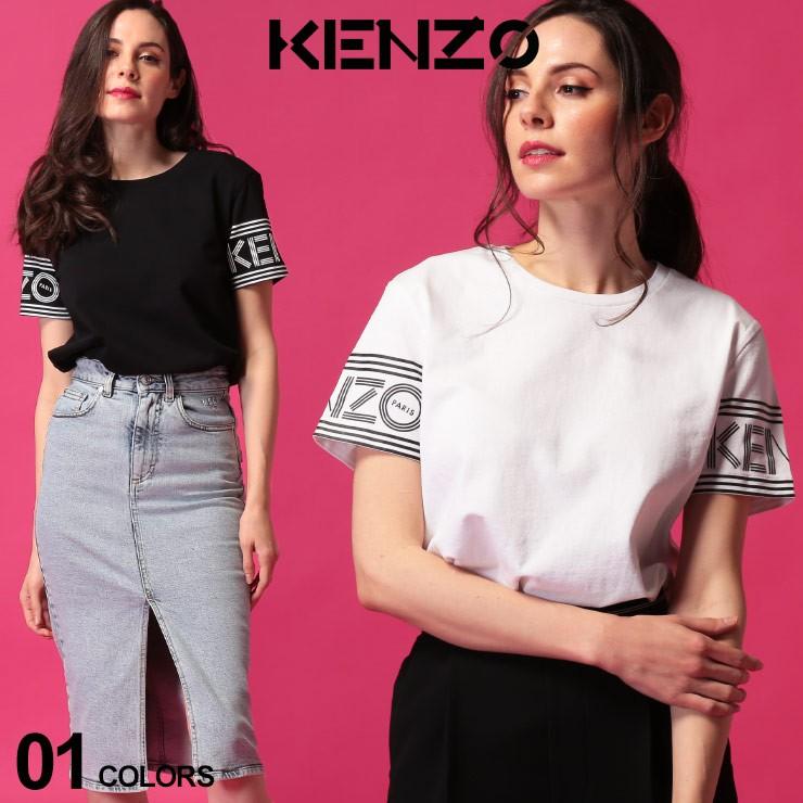 ケンゾー レディース Tシャツ 半袖 Kenzo ロゴ 袖プリント クルーネック ブランド トップス プリントt ロゴt Kzlf002ts ゼンオンライン 通販 Yahoo ショッピング