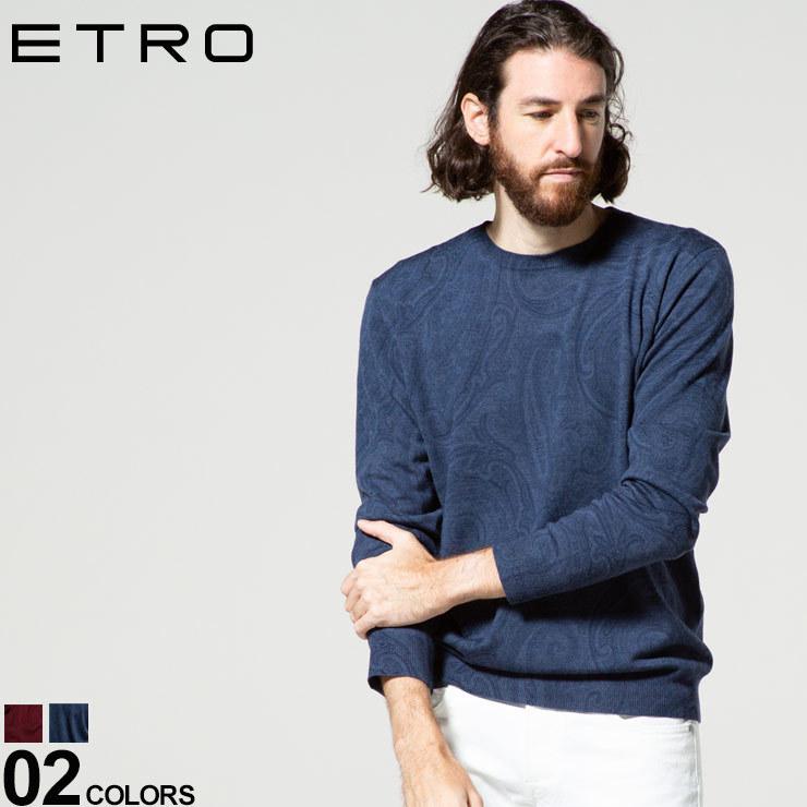 ETRO エトロ メンズ ウール100% ペイズリー 総柄 クルーネック ETRO エトロ メンズ ウール100% ペイズリー 総柄 クルーネック