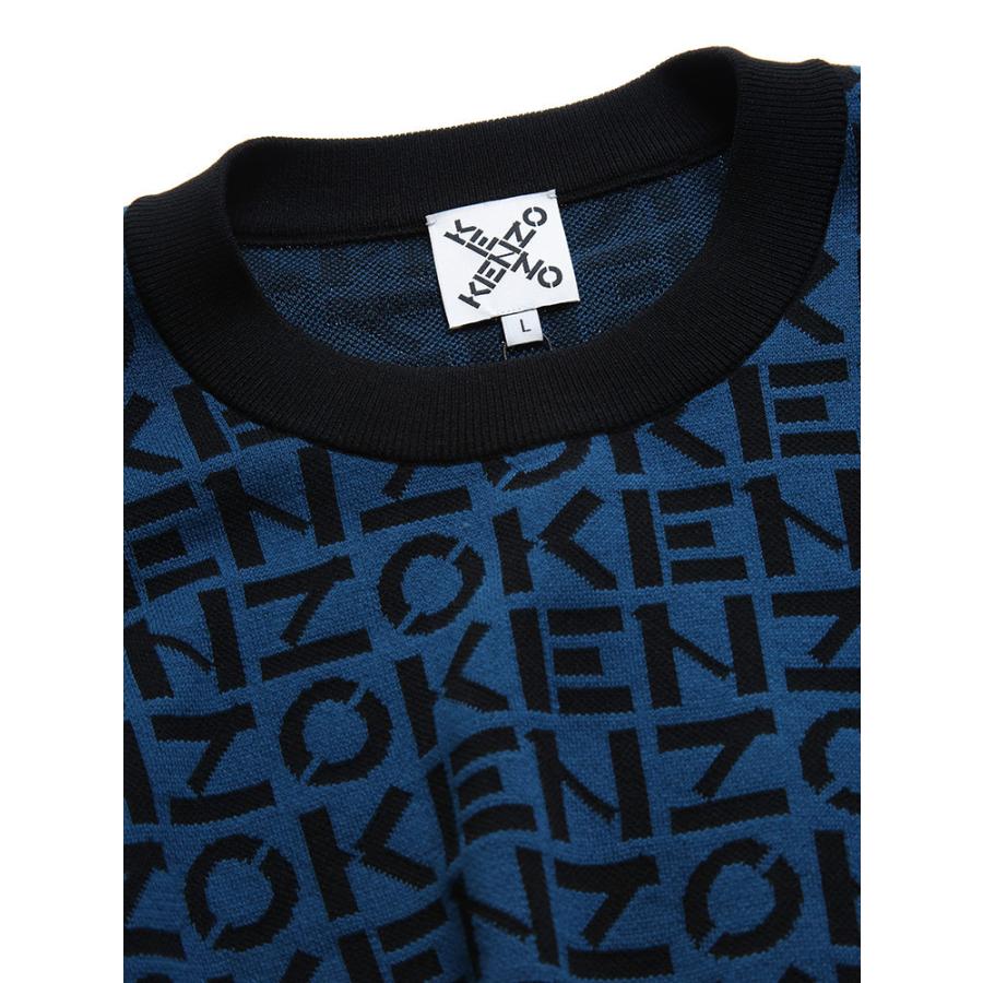 KENZO メンズ ケンゾー ロゴ 総柄 クルーネック ニット セーター