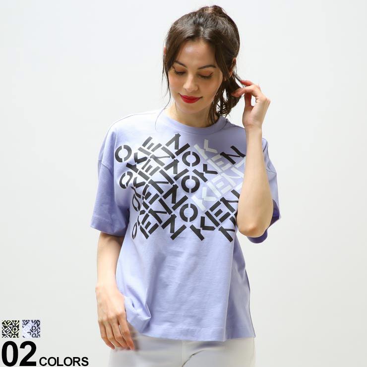 ケンゾーレディース Tシャツ 半袖 KENZO フロント ロゴプリント クルー 