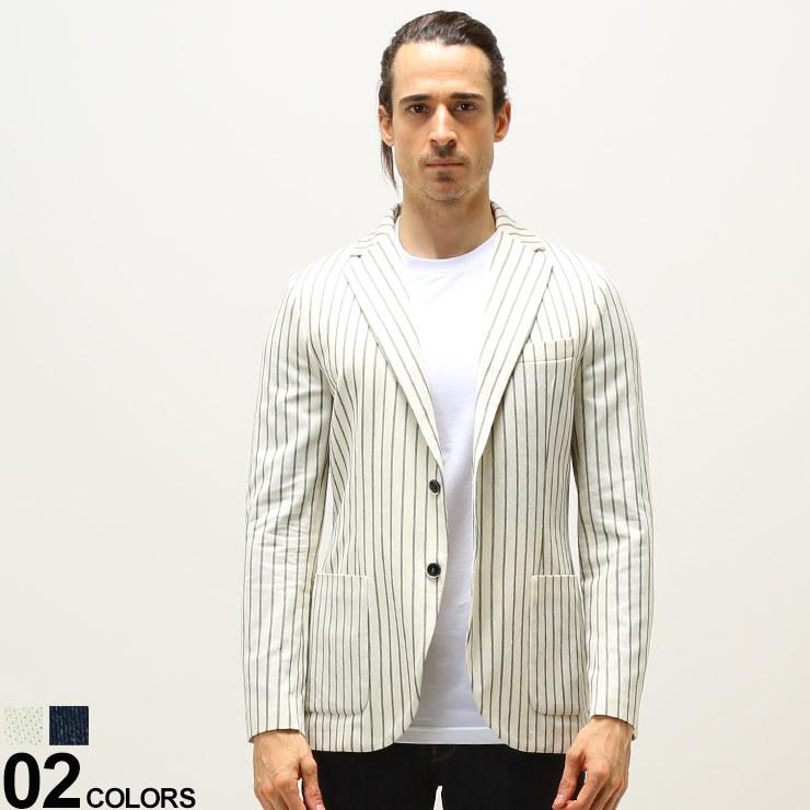 チルコロ1901 メンズ ジャケット シングル CIRCOLO1901 麻混 ストライプ ブランド サマージャケット 麻ジャケット CICN3351