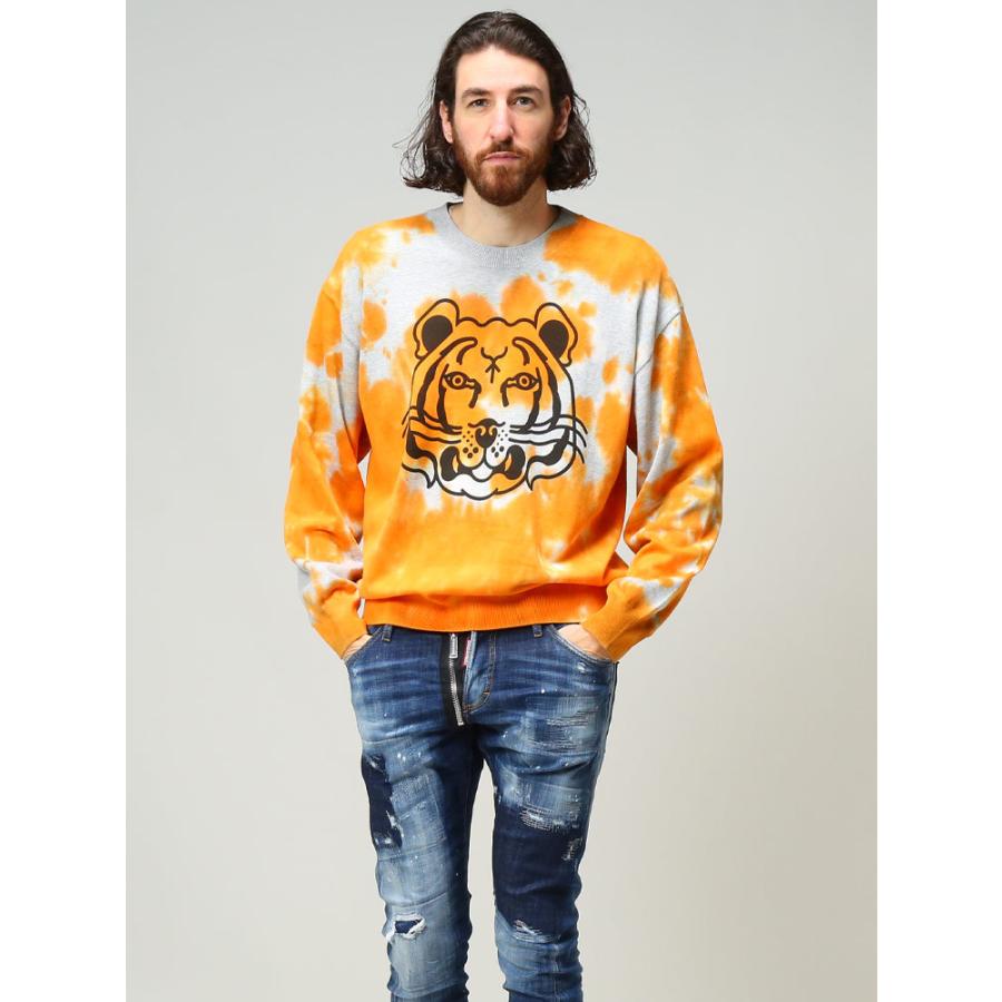ケンゾー ニット メンズ Kenzo サマーニット タイダイ柄 クルーネック ブランド セーター 大きいサイズ オレンジ 青 ブルー K Tiger タイガー Kzfc55pu63te ゼンオンライン 通販 Yahoo ショッピング