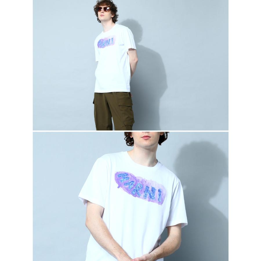 マルニ MARNI Tシャツ 半袖 メンズ クルーネック ロゴ ブランド トップス シャツ 大きいサイズあり ロゴT グラフィック プリント カットソー MAHUMU0198PB｜zen｜10