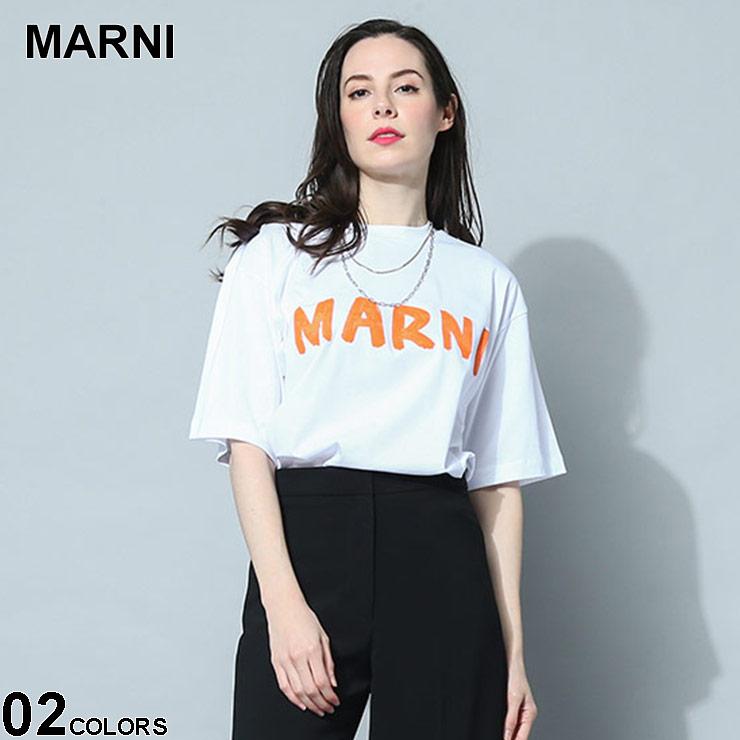 マルニ MARNI Tシャツ 半袖 レディース カットソー ロゴ プリント シロ