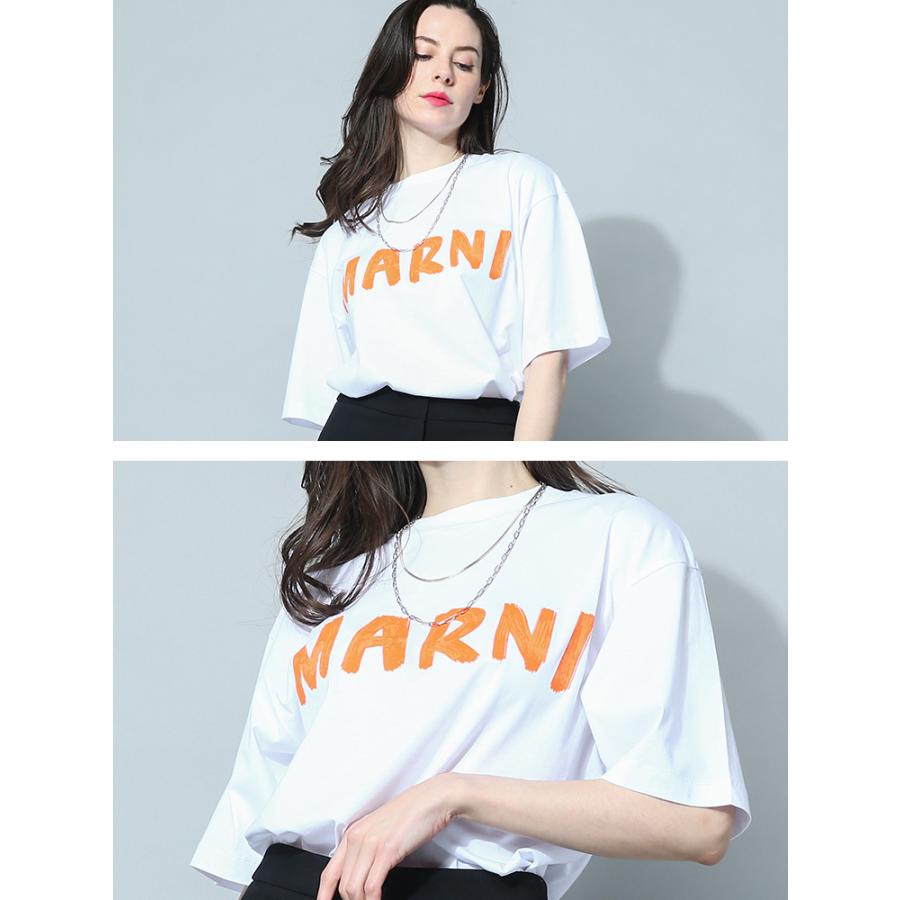 マルニ MARNI Tシャツ 半袖 レディース カットソー ロゴ プリント シロ
