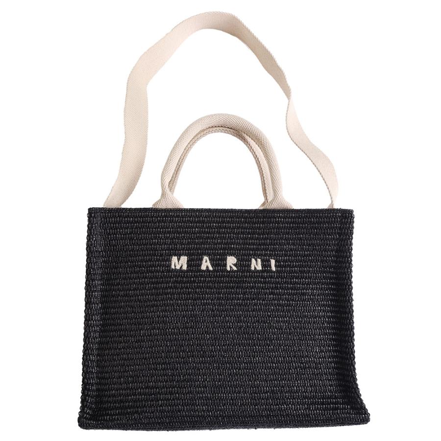 MARNI マルニ ブラック スモール トート バッグ ロゴ ショルダー MARNI マルニ ブラック スモール トート バッグ ロゴ ショルダー