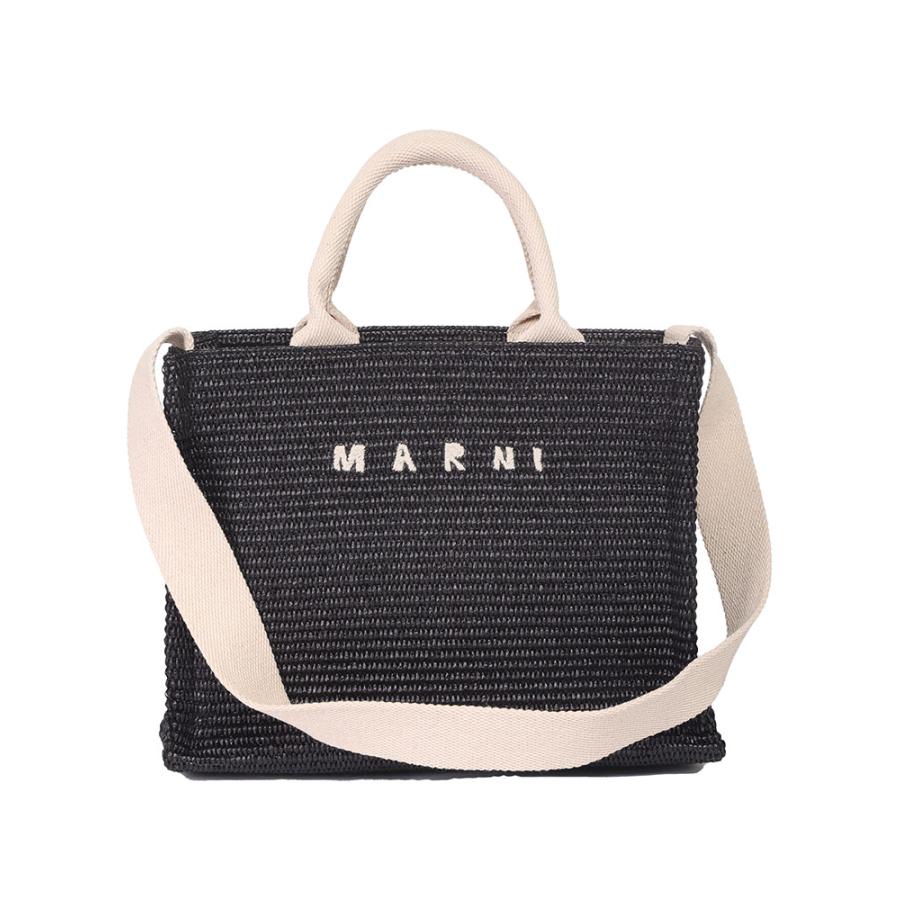 MARNI マルニ ブラック スモール トート バッグ ロゴ ショルダー MARNI マルニ ブラック スモール トート バッグ ロゴ ショルダー