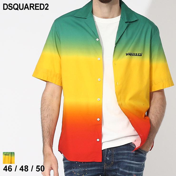 DSQUARED2 ディースクエアード シャツ メンズ 半袖シャツ 開襟シャツ 