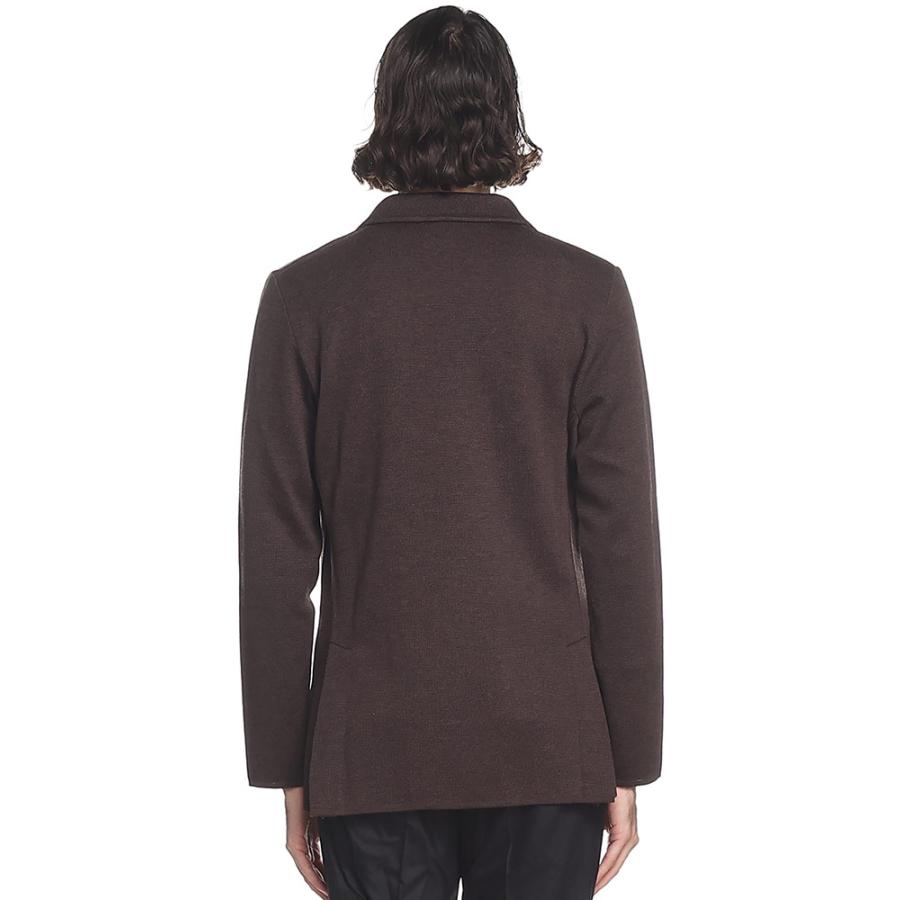 <美品>LARDINI ブラウン ダブル ウール ニットジャケット サイズＭ LARDINI ラルディーニ ジャケット メンズ ニットジャケット