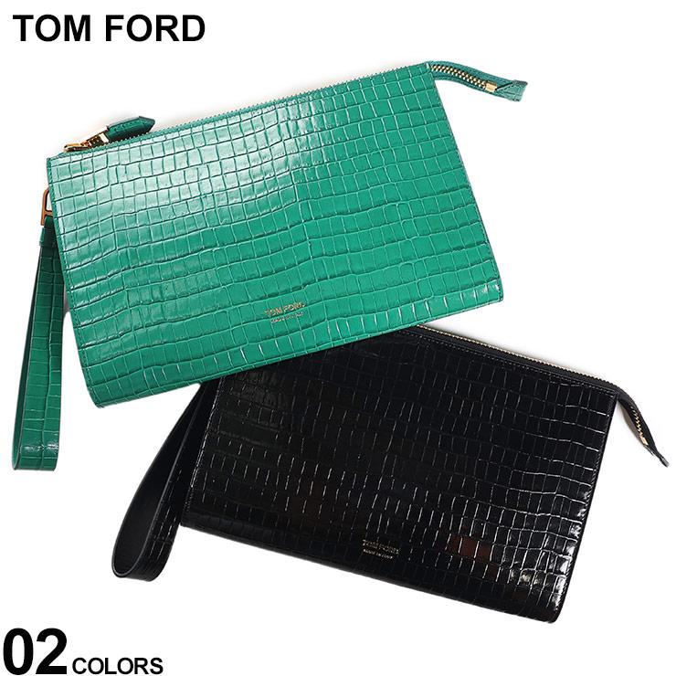 トムフォード バッグ TOM FORD メンズ クラッチバッグ ハンドバッグ ゴールドジップ ロゴ ブランド 鞄 カーフレザー