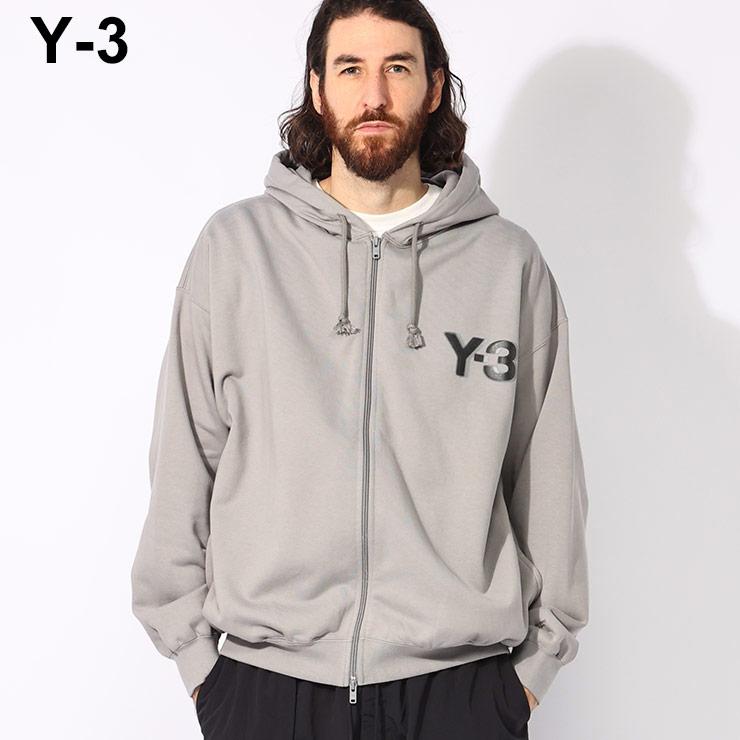 Y-3 ワイスリー 裏起毛 胸ロゴ フルジップ パーカー メンズ LOGO ZIP