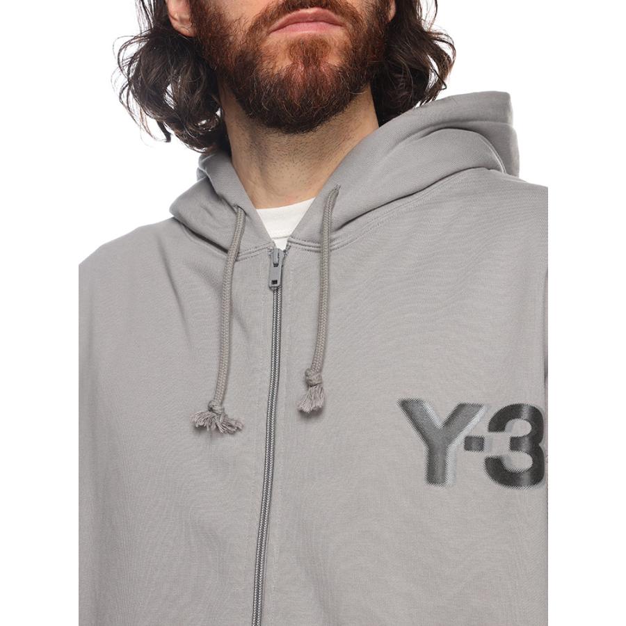 Y-3 ワイスリー 裏起毛 胸ロゴ フルジップ パーカー メンズ LOGO ZIP