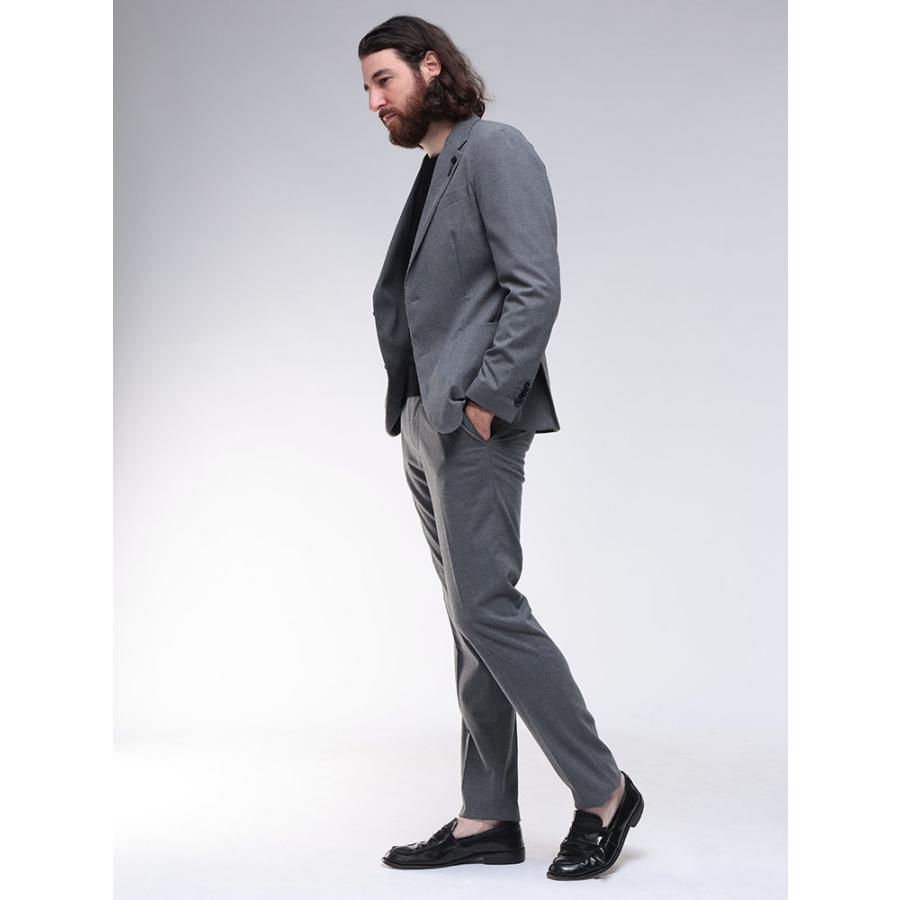 ラルディーニ LARDINI ストレッチ フランネル 無地 2つボタン シングル ノータック スーツ LD149EE63701P メンズの画像