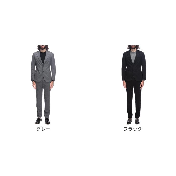ラルディーニ LARDINI ストレッチ フランネル 無地 2つボタン シングル ノータック スーツ LD149EE63701P メンズの画像