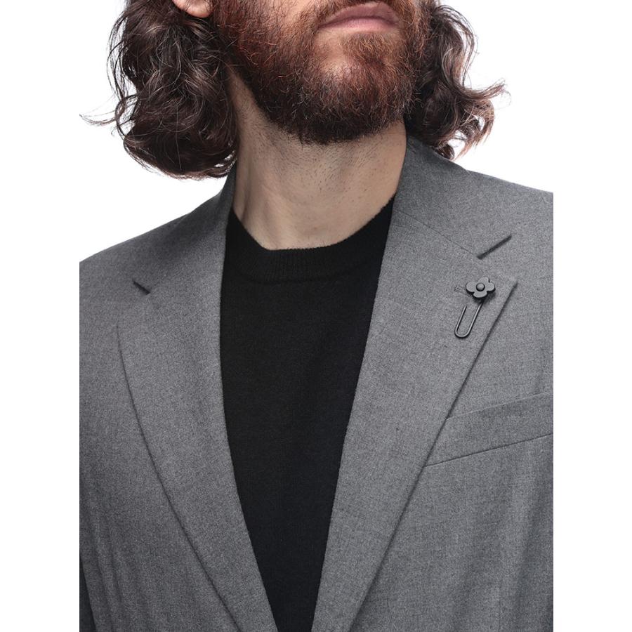 ラルディーニ LARDINI ストレッチ フランネル 無地 2つボタン シングル ノータック スーツ LD149EE63701P メンズの画像
