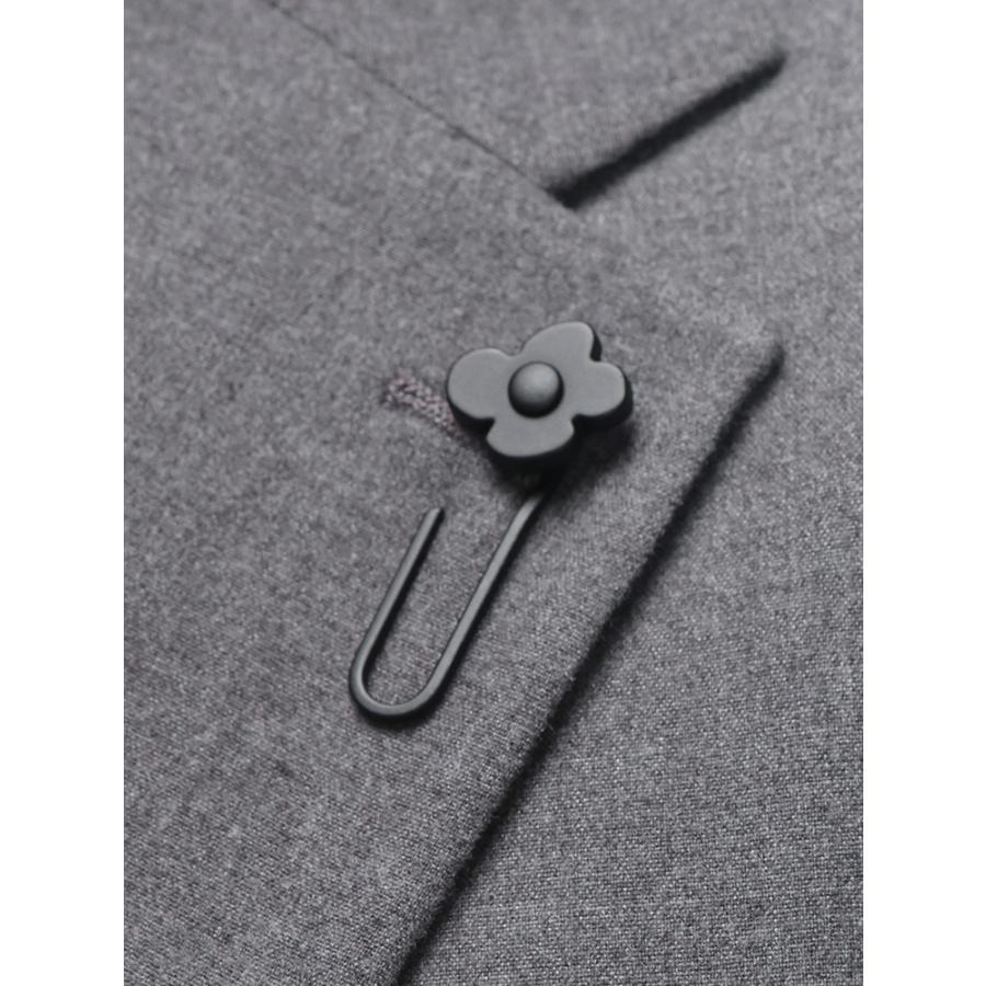 ラルディーニ LARDINI ストレッチ フランネル 無地 2つボタン シングル ノータック スーツ LD149EE63701P メンズの画像