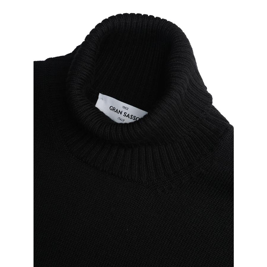 Gran Sasso（グランサッソ） ウール リブ タートルネック 長袖 ニット 