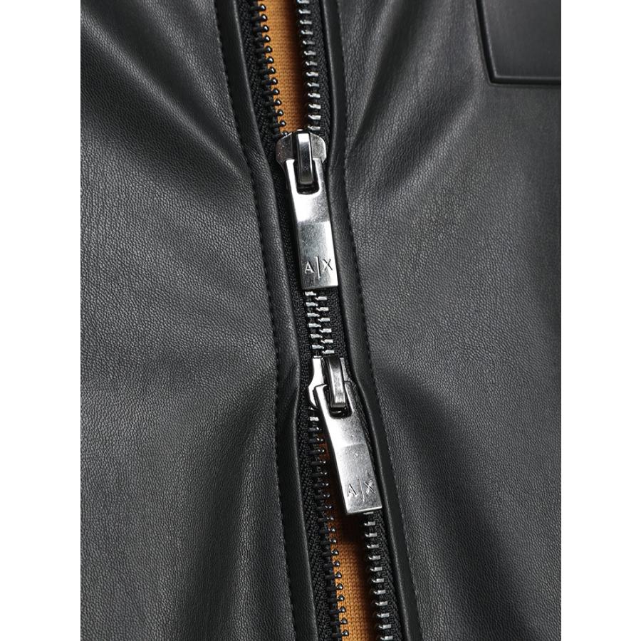 未使用に近い美品　アルマーニ コレツォーニ 革ブルゾン ARMANI EXCHANGE アルマーニ エクスチェンジ フェイクレザー