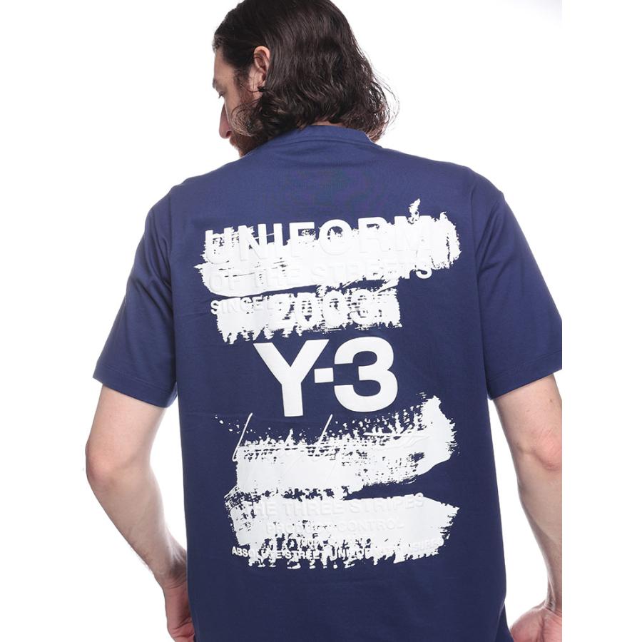 Y-3 ワイスリー U グラフィック バックロゴ クルーネック 半袖 Tシャツ