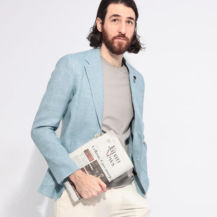 LARDINI（ラルディーニ） ジャケット メンズ ウールリネン シングル