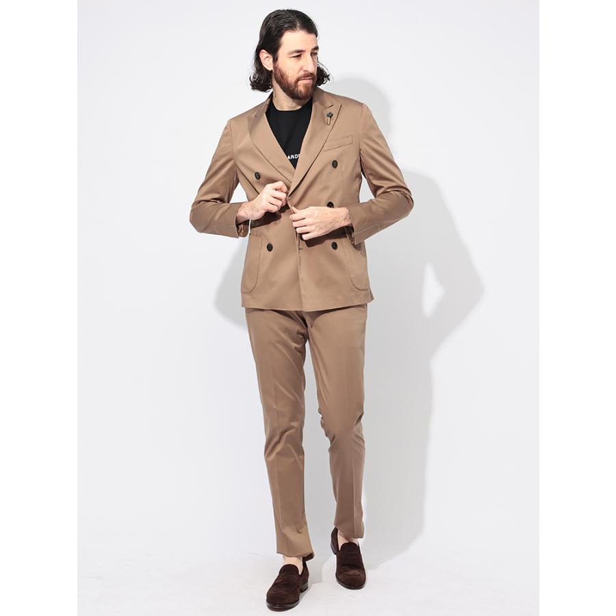 ラルディーニ LARDINI カジュアルジャケット メンズ セットアップ対応 コットンサテン ストレッチ ダブル LD6203QIF64402の画像