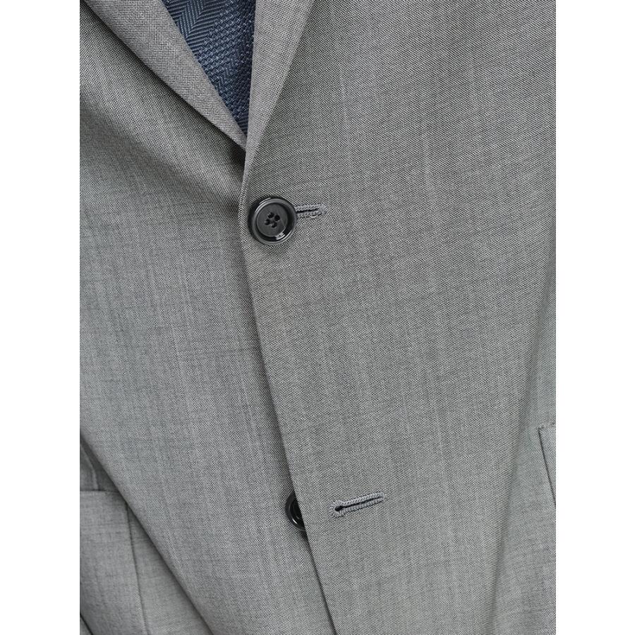 ラルディーニ LARDINI ストレッチ ウールモヘア 無地 2つボタン シングル ノータック スーツ LD149QEL64708 メンズの画像