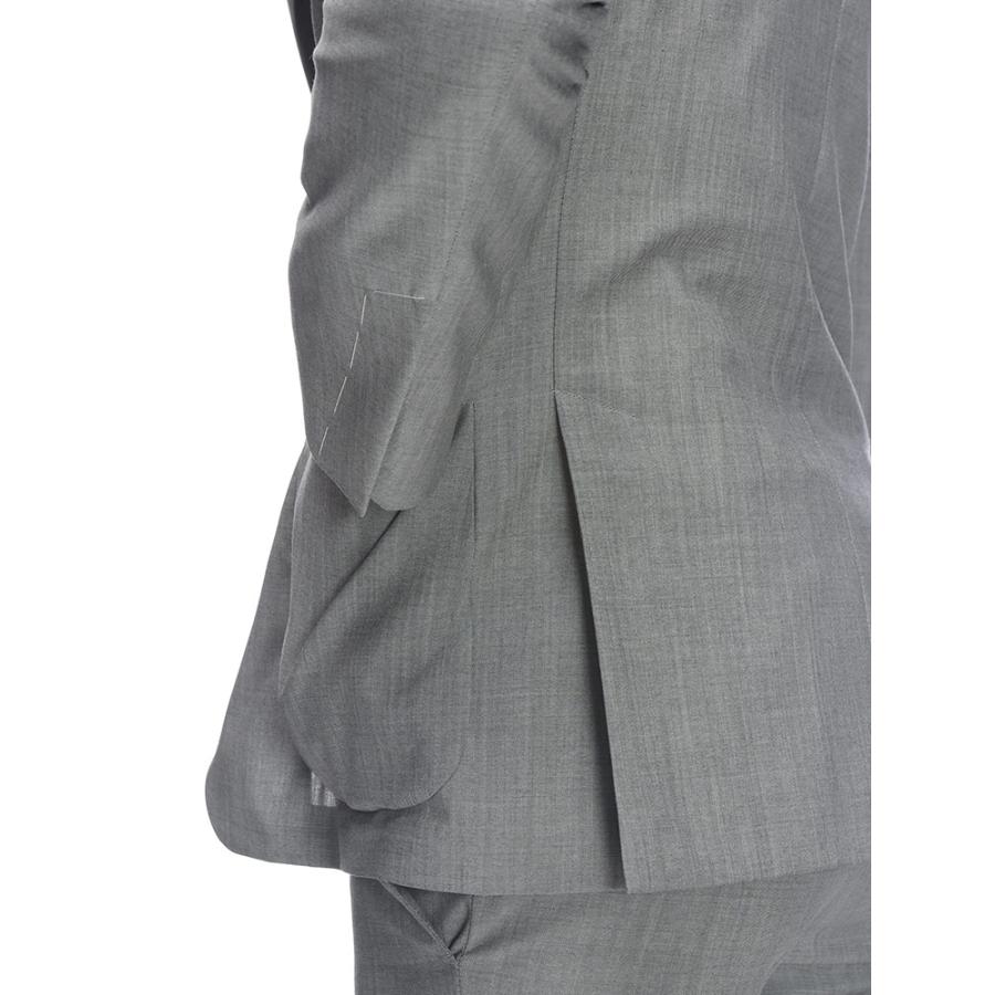 ラルディーニ LARDINI ストレッチ ウールモヘア 無地 2つボタン シングル ノータック スーツ LD149QEL64708 メンズの画像