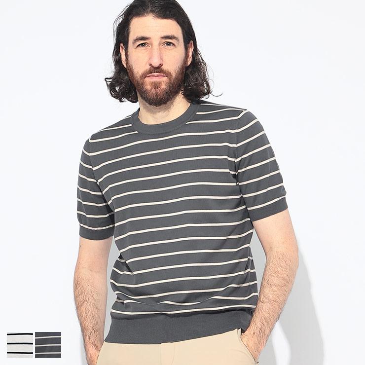 Gran Sasso（グランサッソ） 半袖 ニット Tシャツ メンズ ボーダー