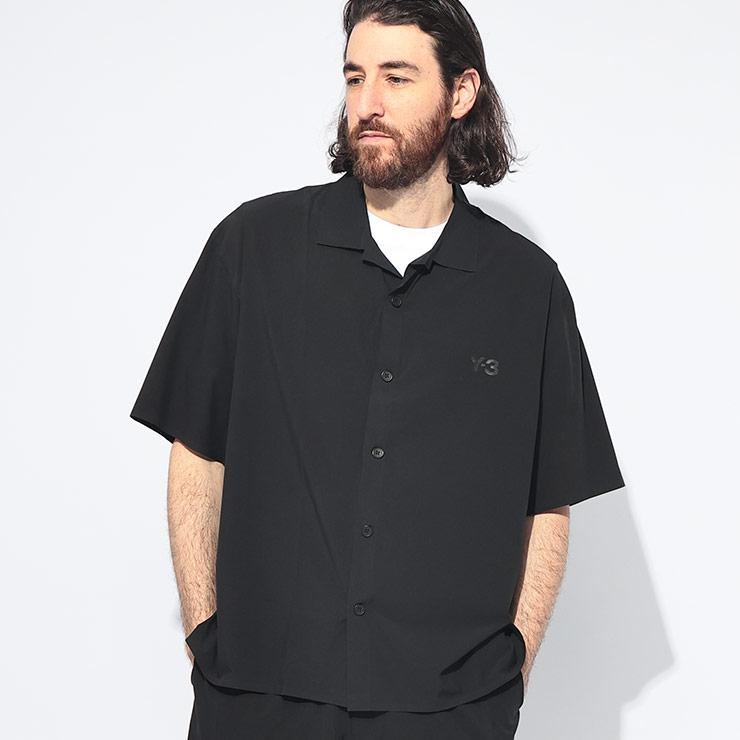 Y-3 ワイスリー 半袖 シャツ メンズ 胸ロゴ オープンカラー LITE WOVN