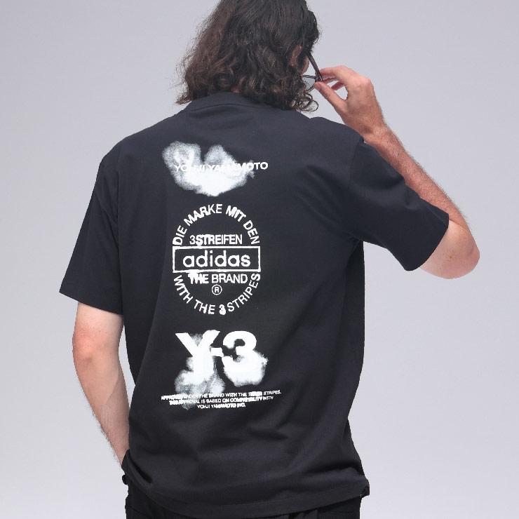 Y-3 ワイスリー メンズ U グラフィック プリント クルーネック 半袖 T