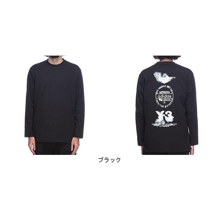 Y-3 ワイスリー メンズ バックプリント クルーネック 長袖 Tシャツ