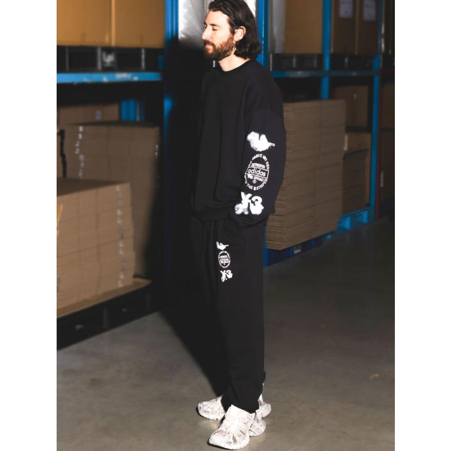 Y-3 ワイスリー メンズ 袖プリント クルーネック スウェット GRAPHIC 
