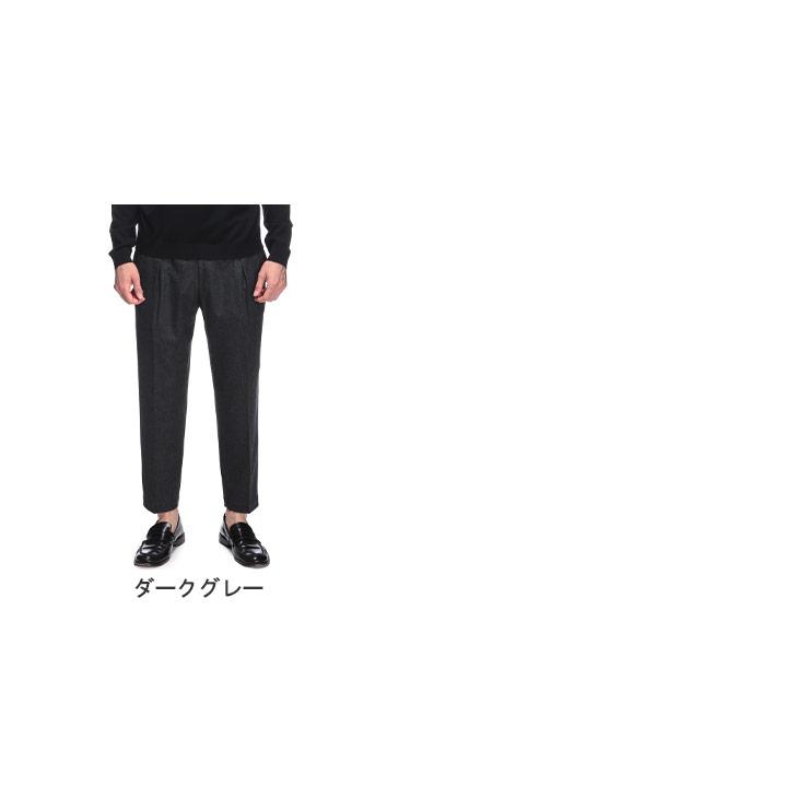ブリリア パンツ ボトムス BRIGLIA ウールカシミヤ ツータック ワイド