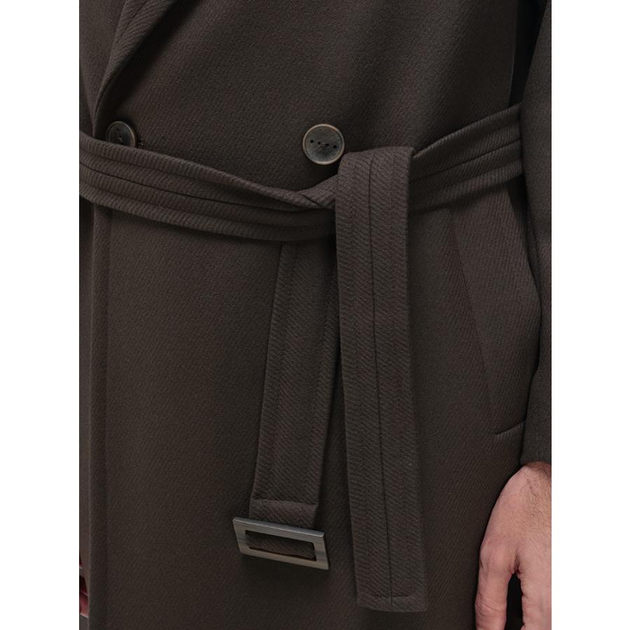 HEVO（イーヴォ） メンズ アウター ベルト付き ダブルブレストコート