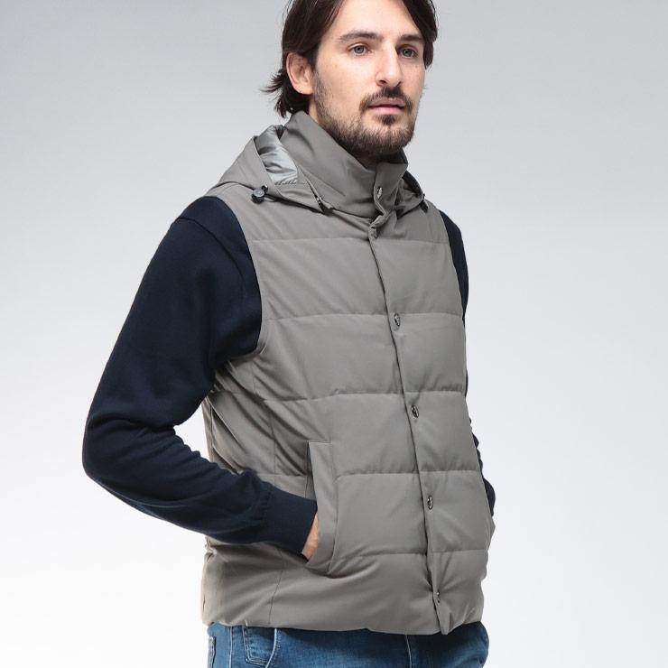 Montecore モンテコーレ ダウンベスト アウター フード着脱 フルジップ