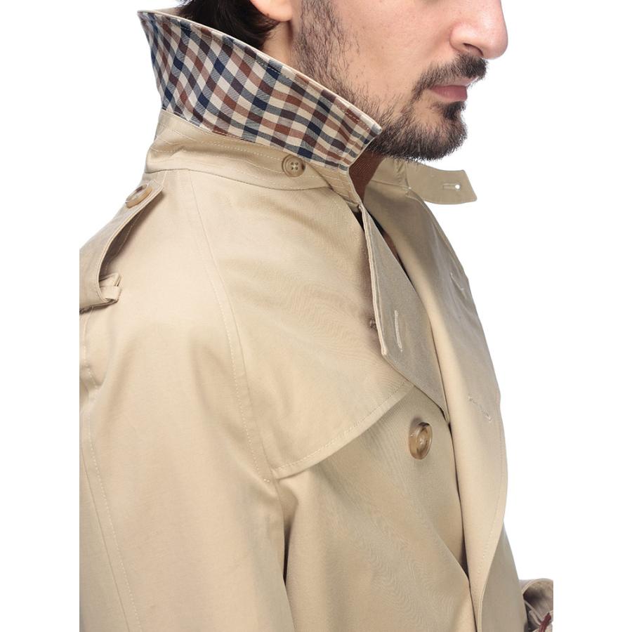アクアスキュータム トレンチ コート アウター Aquascutum 総裏チェック ダブルトレンチコート AQLBA01FC205 メンズの画像