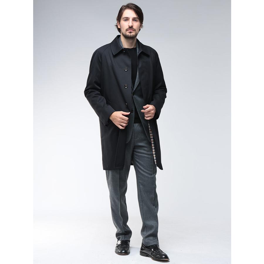 アクアスキュータム ステンカラー コート アウター Aquascutum 総裏チェック シングルボタン ステンカラーコート AQMBA02FN018 メンズの画像