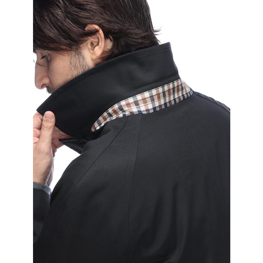アクアスキュータム ステンカラー コート アウター Aquascutum 総裏チェック シングルボタン ステンカラーコート AQMBA02FN018 メンズの画像