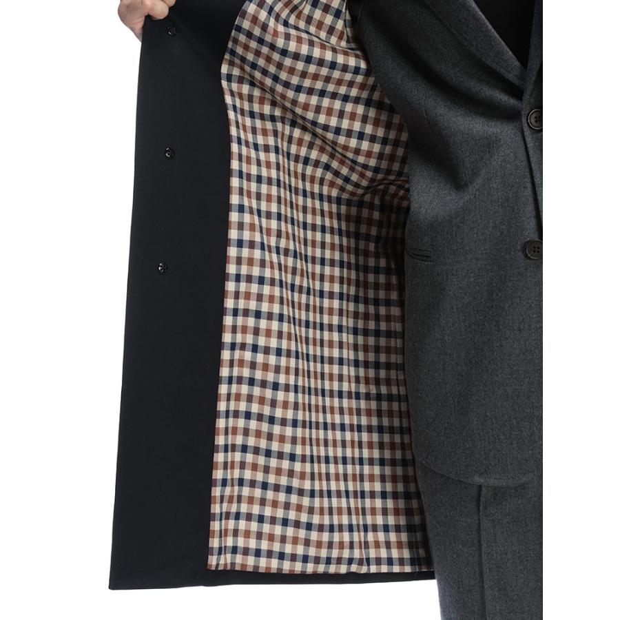 アクアスキュータム ステンカラー コート アウター Aquascutum 総裏チェック シングルボタン ステンカラーコート AQMBA02FN018 メンズの画像