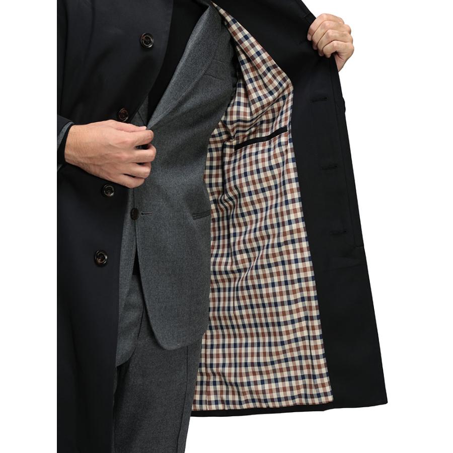 アクアスキュータム ステンカラー コート アウター Aquascutum 総裏チェック シングルボタン ステンカラーコート AQMBA02FN018 メンズの画像