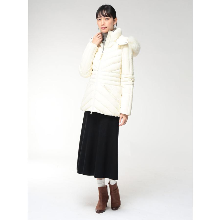 マッカージュ ダウン コート レディース MACKAGE ロゴ ミドル丈 Aライン シープファー フード着脱 ダウンジャケット NADIA-SH ナディア MKGLNADIASH5の画像