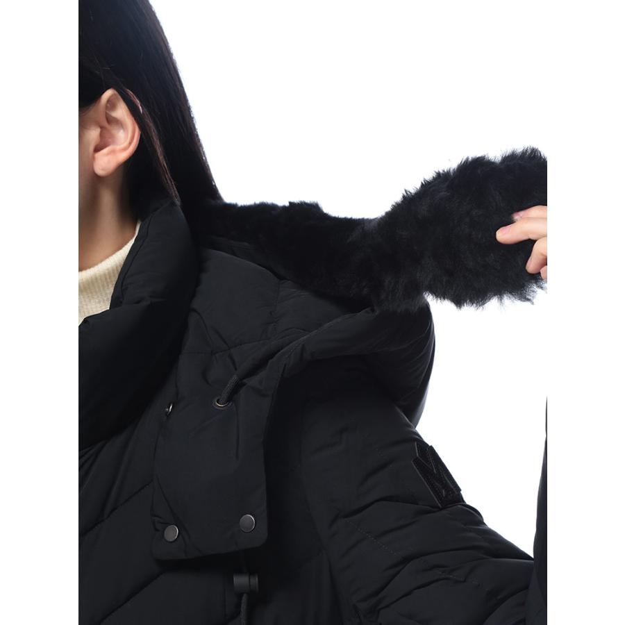 マッカージュ ダウン コート レディース MACKAGE ロゴ ミドル丈 Aライン シープファー フード着脱 ダウンジャケット NADIA-SH ナディア MKGLNADIASH5の画像