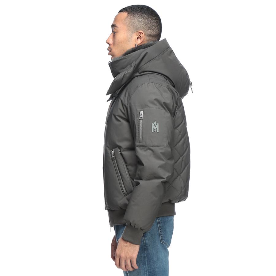 マッカージュ ダウン ブルゾン メンズ MACKAGE シープスキン レザー使い フルジップ ダウンジャケット IKER イケル MKGIKER5の画像