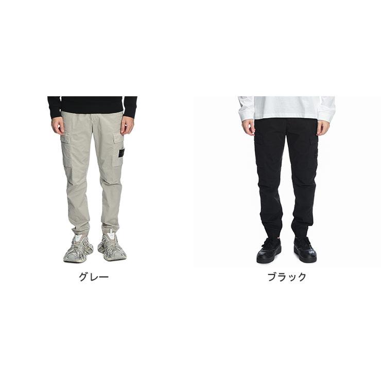 ストーンアイランド メンズ カーゴパンツ STONE ISLAND ロゴ ストレッチ ポケット カーゴ パンツ SI3100031S0A10 ブランド ボトムス グレー ブラックの画像